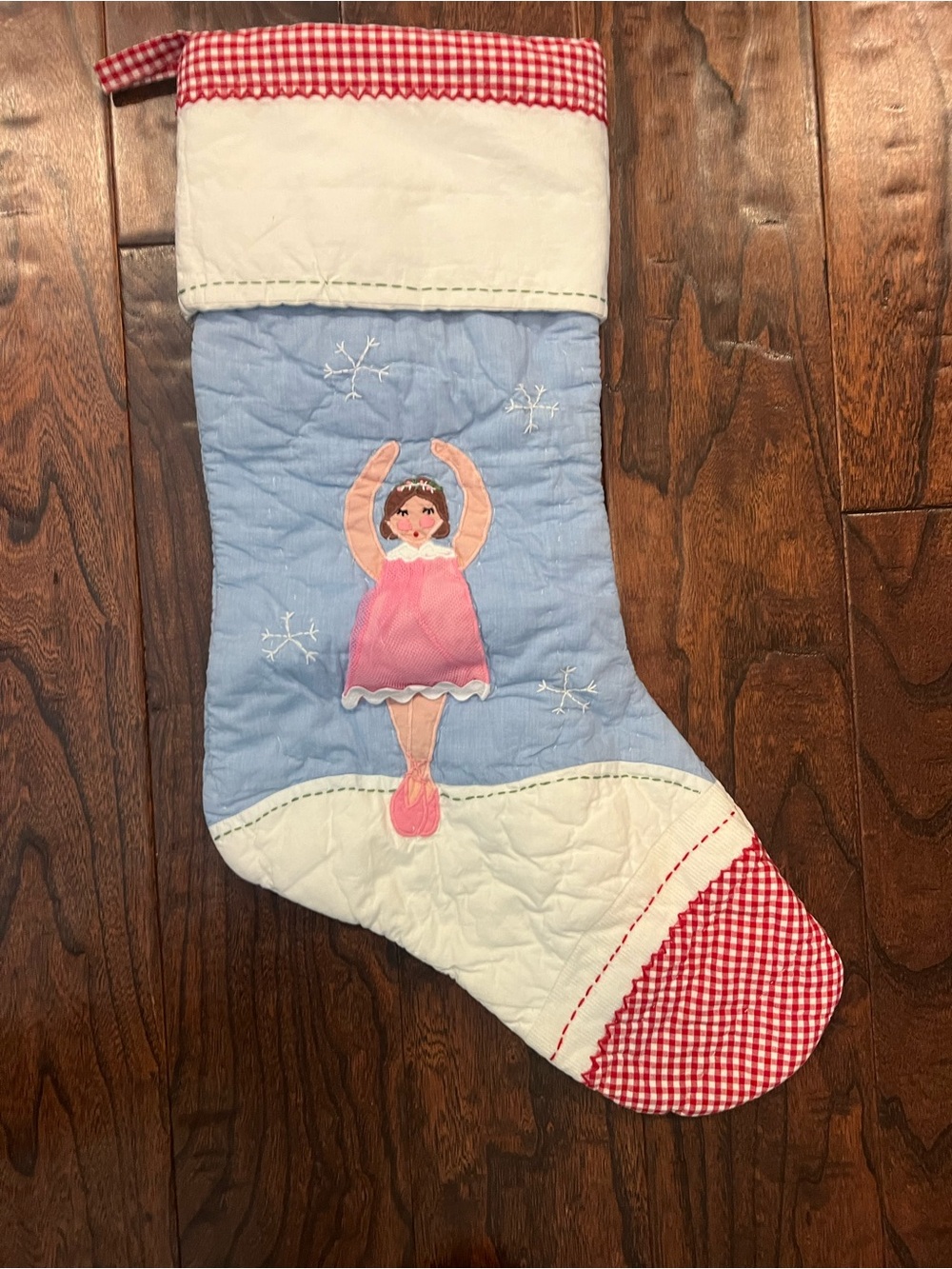 NEW Pottery Barn STOCKING Girls Pink Ballerina Quilted Stocking